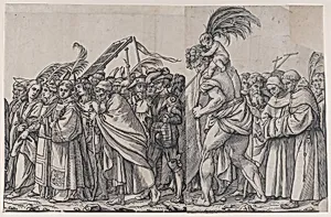 Section G: Martyrs Holding Palm Branches, from "The Triumph of Christ" by Andrea Andreani|Titian (Tiziano Vecellio)|Callisto Ferranti