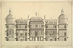 Section of the East Front, Houghton Hall, Norfolk