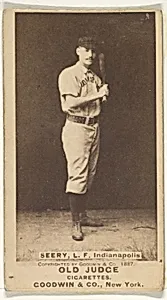 Seery, Left Field, Indianapolis, from the Old Judge series (N172) for Old Judge Cigarettes by Goodwin & Company