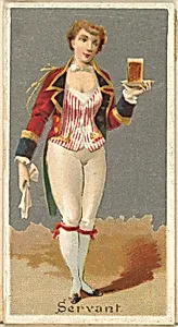 Servant, from the Occupations for Women series (N166) for Old Judge and Dogs Head Cigarettes by Goodwin & Company
