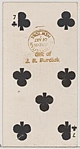 Seven Clubs (black), from the Playing Cards series (N84) for Duke brand cigarettes by W. Duke, Sons & Co.