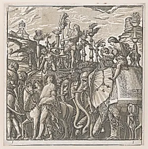 Sheet 5: Elephants, from "The Triumph of Julius Caesar" by Andrea Andreani|Andrea Mantegna|Bernardo Malpizzi
