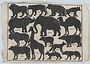 Sheet 5 of figures for Chinese shadow puppets by Juan Llorens