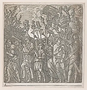 Sheet 8: Procession of Musicians, from "The Triumph of Julius Caesar" by Andrea Andreani|Andrea Mantegna|Bernardo Malpizzi
