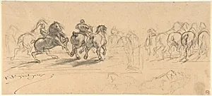 Sheet of Studies for "The Horse Fair"