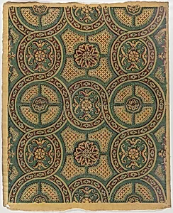 Sheet with a running circles pattern with rosettes