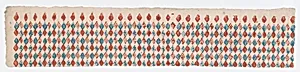 Sheet with overall blue and red diamond pattern by Anonymous