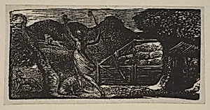Shepherd Chases Away a Wolf, from Thornton's "Pastorals of Virgil" by William Blake|Robert John Thornton|Virgil
