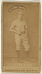 Sidney Douglas Farrar, 1st Base, Philadelphia, from the Old Judge series (N172) for Old Judge Cigarettes by Goodwin & Company