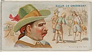 Sieur de Grammont, Entering the Fort, from the Pirates of the Spanish Main series (N19) for Allen & Ginter Cigarettes by George S. Harris & Sons|Allen & Ginter