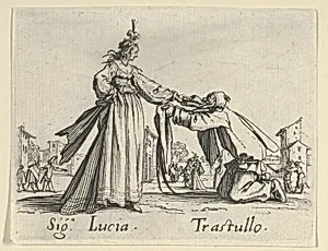 Sig. Lucia - Trastullo, from the Balli di Sfessania by Jacques Callot
