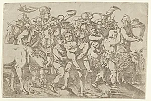 Silenus Carried by Two Attendants of Bacchus