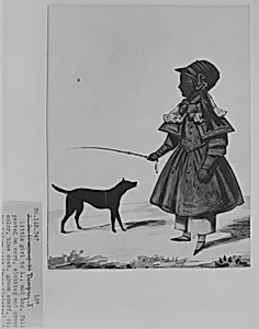 Silhouette of a little girl and dog by John Dempsey