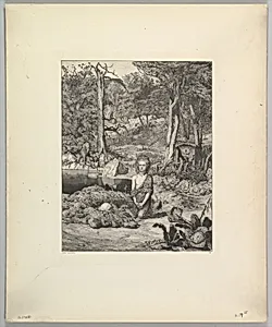 Simplicius am Grabe des Einsiedlers, from the series Intermezzi by Max Klinger