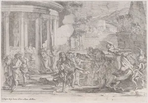 Sinorix carried from the temple of Artemis trying to escape the effects of the poisoning