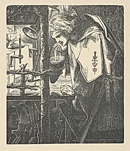 Sir Galahad (from Tennyson's Poems, New York, 1903) by Dante Gabriel Rossetti|William James Linton