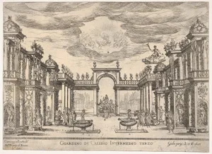 Sixth interlude: garden of Calypso (Intermedio sesto: giardino di Calipso), from the series 'Seven Interludes' for the wedding celebration of Cosimo de' Medici in Florence, 1608