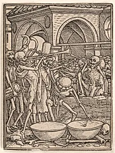 Skeletons Making Music (or the Cemetery), from The Dance of Death by Hans Holbein the Younger|Hans Lützelburger