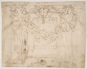 Sketch for a wall panel in the Sala Paolina at Castel Sant' Angelo, Rome