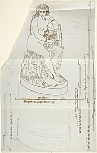 Sketch of statue: Nymph (or Nymph of the Rhine) by Ludwig Michael Schwanthaler by Ludwig Michael Schwanthaler|Franz Xaver Schwanthaler