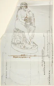 Sketch of statue: Nymph (or Nymph of the Rhine) by Ludwig Michael Schwanthaler