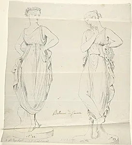 Sketch of Two Statues: Ballerinas by Canova