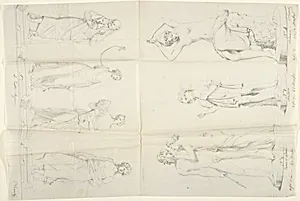 Sketches of Seven Sculptures: The Four Seasons, Venus and Adonis, A Beggar, and Salmacis by John Gibson|Antonio Canova