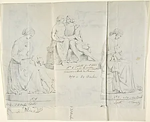 Sketches of Seven Statues: Faith, Paolo and Francesca di RImini, Charity, Ceres, Heavenly Venus, Dancer, and Sleeping Cupid by John Gibson|Antonio Canova