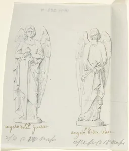 Sketches of Two Statues: Angel of War and Angel of Peace
