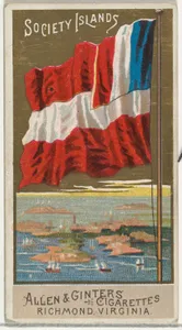 Society Islands, from Flags of All Nations, Series 2 (N10) for Allen & Ginter Cigarettes Brands