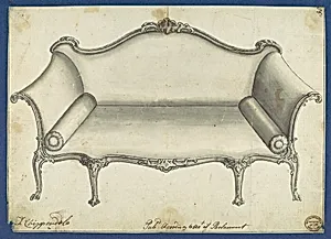 Sofa, in Chippendale Drawings, Vol. I by Thomas Chippendale