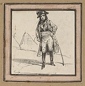 Soldier leaning on his sword