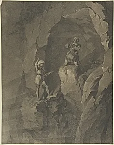Soldiers in a Cave Receiving Blessings from Heaven