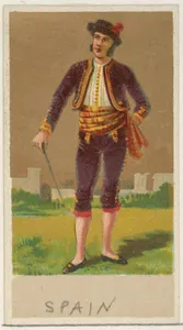 Spain, from the Natives in Costume series (N16), Teofani Issue, for Allen & Ginter Cigarettes Brands