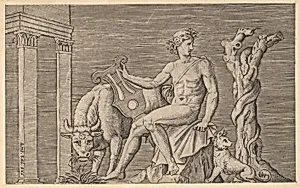 Speculum Romanae Magnificentiae: Apollo Tending the Flocks of Admetus by Marco Dente|Antonio Salamanca