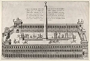 Speculum Romanae Magnificentiae: Circus Flaminius in Rome by Anonymous|Nicolas Beatrizet|Claudio Duchetti|Pirro Ligorio