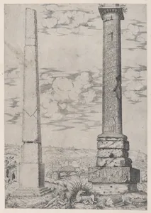 Speculum Romanae Magnificentiae: Column of Antoninus and a Roman Obelisk