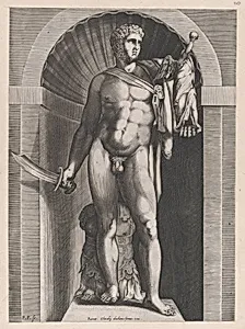 Speculum Romanae Magnificentiae: Diomedes with the Palladium in his left hand by Pieter Perret|Claudio Duchetti