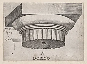 Speculum Romanae Magnificentiae: Doric base by Monogrammist G.A. & the Caltrop