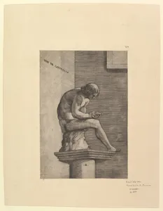 Speculum Romanae Magnificentiae: Man Removing a Thorn from his Foot