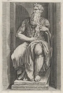 Speculum Romanae Magnificentiae: Moses after the sculpture by Michelangelo