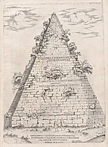 Speculum Romanae Magnificentiae: Pyramid of Caius Cestius by Antonio Lafreri|Anonymous
