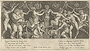 Speculum Romanae Magnificentiae: Sacrifice to Priapus by Antonio Lafreri|Master of the Die|Raphael (Raffaello Sanzio or Santi)|Giulio Romano|Claudio Duchetti