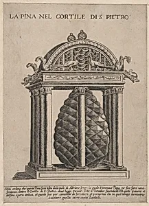 Speculum Romanae Magnificentiae: The Pineapple in the Courtyard of S. Pietro by Anonymous