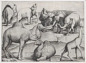Speculum Romanae Magnificentiae: Wild Animals, from antique wall paintings, plate 3 by Anonymous, Italian, mid-16th century|Antonio Lafreri