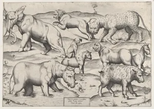Speculum Romanae Magnificentiae: Wild Animals, from antique wall paintings, plate 2