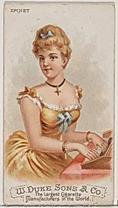 Spinet, from the Musical Instruments series (N82) for Duke brand cigarettes by W. Duke, Sons & Co.|Schumacher & Ettlinger