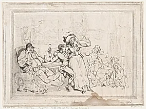 Sportsman's Hall, or Fox-Hunters Relaxing by Thomas Rowlandson