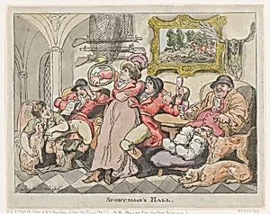 Sportsman's Hall, or Fox-Hunters Relaxing by Thomas Rowlandson