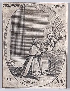 St. Bonaventure, Cardinal, July 14th, from "Les Images De Tous Les Saincts et Saintes de L'Année" (Images of All of the Saints and Religious Events of the Year) by Jacques Callot|Israël Henriet